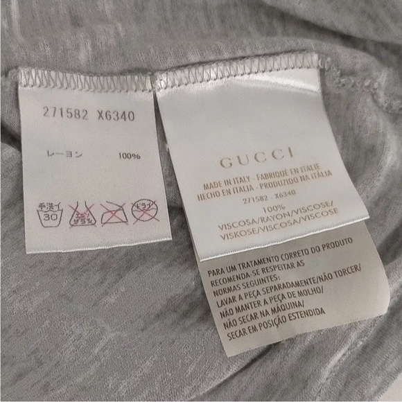 Gucci Gray & Pink Logo Top - Size XS - Picture 8 of 9